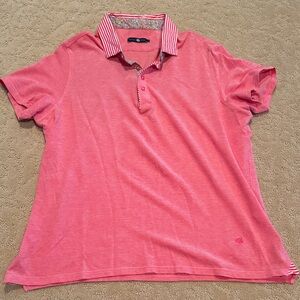 Stone Rose washed red polo shirt